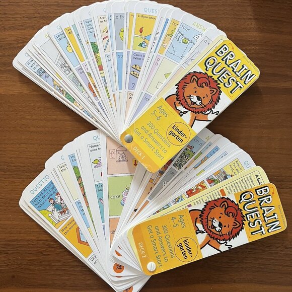 Brain Quest Learn Kindergarten Ages 4-6 Lot of 2 Quiz Deck Revised 4th Ed 2012 - Picture 5 of 13